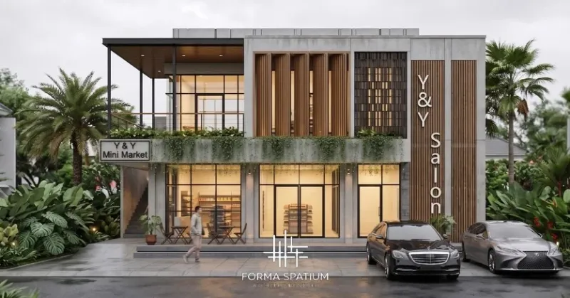Modern Hybrid Commercial Space: Salon Meets Minimarket